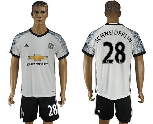 Manchester United #28 Schneiderlin White Soccer Club Jersey - Click Image to Close